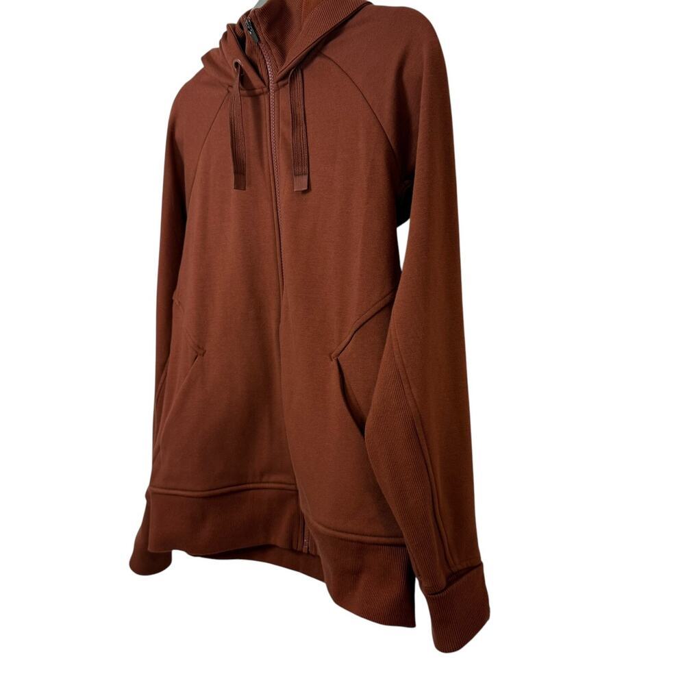 Athleta Triumph Hoodie Jacket Womens Small Brown Rust Full Zip Thumbholes - Picture 6 of 11